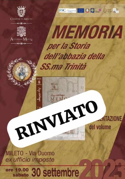 Memoria per la storia dell'abbazia della SS.ma Trinità (Rimandato)